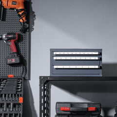 Drill Bit Dispenser Cabinet, Three-Drawer Drill Bit Organizer Cabinet for A to Z, Steel Drill Dispenser Organizer Cabinet with Labels, Stackable Drill Dispenser for Drill Bit Storage