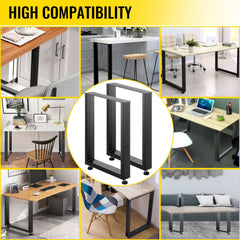 Black Table Legs Frame Metal Dining Table Desk 600X720MM