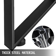 Black Metal Table Legs Set of 2 Steel Table Legs 800x720 MM Dining Table Legs Office Table Legs Computer Desk Legs Steel Bench Legs Country Style Table Legs DIY Furniture Legs
