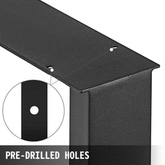 Black Metal Table Legs Set of 2 Steel Table Legs 800x720 MM Dining Table Legs Office Table Legs Computer Desk Legs Steel Bench Legs Country Style Table Legs DIY Furniture Legs