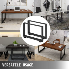 Black Metal Table Legs Set of 2 Steel Table Legs 800x720 MM Dining Table Legs Office Table Legs Computer Desk Legs Steel Bench Legs Country Style Table Legs DIY Furniture Legs