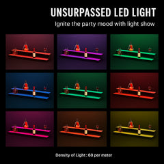 LED Lighted Liquor Bottle Display, 2 Tiers 40 Inch Commercial Illuminated Home Bar Shelf, 2 Steps Whiskey Rack Stand, Acrylic Drink Shelves with RF Remote & App Control, and Multicolor lighting