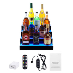 LED Lighted Liquor Bottle Display Bar Shelf RF & App Control 406 mm 4-Step