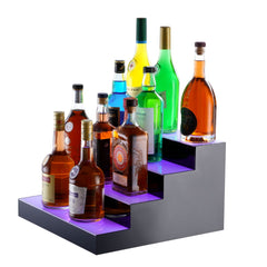 LED Lighted Liquor Bottle Display Bar Shelf RF & App Control 406 mm 4-Step