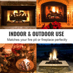 Fireplace Log Grate, 18 inch Heavy Duty Fireplace Grate with 6 Support Legs, Solid Powder-coated Steel Bars, Log Firewood Burning Rack Holder for Indoor and Outdoor Fireplace