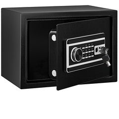 Safe Box, 0.8 CU.FT Fingerprint Safe Box for Money w/ 2 Keys & Digital Keypad, Q235 Steel Safe Box for Storing Cash, Jewelry, Pistols, Documents, Watches in Home & Office & Hotel