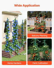 Garden Stakes, 25 Pack, 1800 mm, Plastic Coated Metal Tomato Stakes, Garden Sticks for Plants Support, with Pointed End and Non-Slip Bumps for Growing Climbing Plants, Outdoor Vegetables