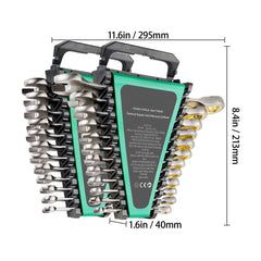 Combination Wrench Set 24 PCS SAE 1/4" - 7/8" Metric 8-19mm Organizer Rack