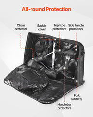 Bike Travel Bag, Transport Universal Bicycle Storage Case Bag with TSA Lock, Support Plates, Protection and Fork Mount Stabilisation, Bicycle Case Max. Wheelbase 130 cm for Airplane, Outdoor Use