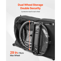 Bike Travel Bag, Transport Universal Bicycle Storage Case Bag with TSA Lock, Support Plates, Protection and Fork Mount Stabilisation, Bicycle Case Max. Wheelbase 130 cm for Airplane, Outdoor Use