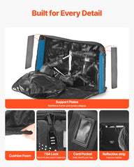 Bike Travel Bag, Transport Universal Bicycle Storage Case Bag with TSA Lock, Support Plates, Protection and Fork Mount Stabilisation, Bicycle Case Max. Wheelbase 130 cm for Airplane, Outdoor Use