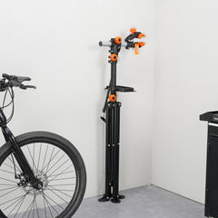 Bike Repair Stand, 80 lbs Heavy-duty Steel Bicycle Repair Stand, Adjustable Height Bike Maintenance Workstand with Magnetic Tool Tray Telescopic Arm, Foldable Bike Work Stand for Home, Shops