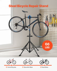 Bike Repair Stand, 29.9 kg Heavy-duty Bicycle Work Stand with 835-1440 mm Adjustable Height & Magnetic Tool Tray, Foldable Bicycle Maintenance Rack, Shop Home Mechanics for Mountain & Road Bike