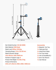 Bike Repair Stand, 29.9 kg Heavy-duty Bicycle Work Stand with 835-1440 mm Adjustable Height & Magnetic Tool Tray, Foldable Bicycle Maintenance Rack, Shop Home Mechanics for Mountain & Road Bike