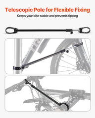 Bike Repair Stand, Max. 49.9 kg Heavy-duty Bicycle Work Stand with 1025-1510 mm Adjustable Height & Large Tool Tray, Foldable Ebike Maintenance Rack, Shop Home Mechanics for Mountain Road Bike