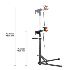 Bike Repair Stand, 66 lbs Heavy-duty Aluminum Bicycle Repair Stand, Adjustable Height Bike Maintenance Workstand with Magnetic Tool Tray Telescopic Arm, Foldable Bike Work Stand for Home, Shops
