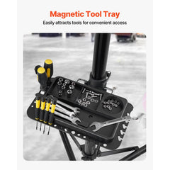 Bike Repair Stand, 38.56 kg Heavy-duty Bicycle Work Stand with 1035-1630 mm Adjustable Height & Magnetic Tool Tray, Foldable Bicycle Maintenance Rack, Shop Home Mechanics for Mountain & Road Bike
