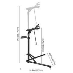 Bike Repair Stand, 38.56 kg Heavy-duty Bicycle Work Stand with 1035-1630 mm Adjustable Height & Magnetic Tool Tray, Foldable Bicycle Maintenance Rack, Shop Home Mechanics for Mountain & Road Bike