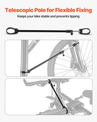Bike Repair Stand, 38.56 kg Heavy-duty Bicycle Work Stand with 1035-1630 mm Adjustable Height & Magnetic Tool Tray, Foldable Bicycle Maintenance Rack, Shop Home Mechanics for Mountain & Road Bike