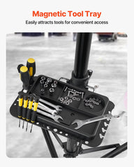 Bike Repair Stand, 38.56 kg Heavy-duty Bicycle Work Stand with 1035-1630 mm Adjustable Height & Magnetic Tool Tray, Foldable Bicycle Maintenance Rack, Shop Home Mechanics for Mountain & Road Bike