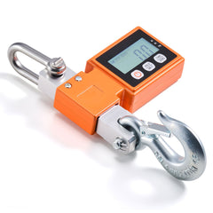 Digital Crane Scale, 1100 lbs/500 kg Max Capacity, Heavy Duty Industrial Hanging Scale with Cast Aluminum Case & LCD Display, 100 g Division & 3 Unit Switch, Auto-Off Setting for Garage