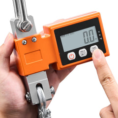 Digital Crane Scale, 1100 lbs/500 kg Max Capacity, Heavy Duty Industrial Hanging Scale with Cast Aluminum Case & LCD Display, 100 g Division & 3 Unit Switch, Auto-Off Setting for Garage