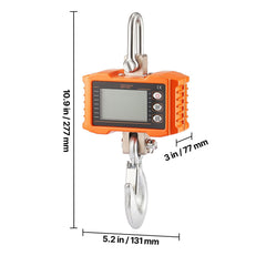Digital Crane Scale, 2200 lbs/1000 kg, Industrial Heavy Duty Hanging Scale with Remote Control, Cast Aluminum Case & LCD Screen, High Precision for Construction, Factory, Farm, Hunting (Orange)
