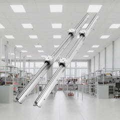 Linear Guide Rail Set, SBR20 1000mm, 2 PCS 39.4 in/1000 mm SBR20 Guide Rails and 4 PCS SBR20UU Slide Blocks, Linear Rails and Bearings Kit for Automated Machines DIY Project CNC Router Machines