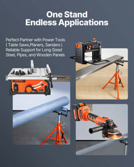 Roller Stand, Heavy Duty 1136 KG Load Capacity, 27.6"-52" Height Adjustable, 45# Steel Folding Roller Support Stand for Pipes, Wooden Boards