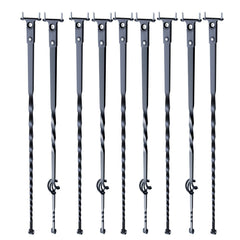 Staircase Metal Balusters, 44'' x 1/2" Galvanized Steel Decorative Banister Spindles, 10 Pack Deck Baluster with Hollow Single Baskets, Twists, Spiral Stair Railing w/ Shoes & Screws