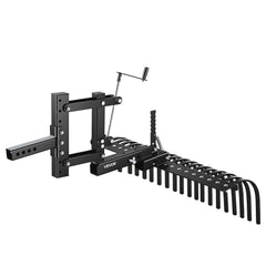 106.7cm Tow Behind Landscape Rake, 3-Point Lawn Rock Rake with Blade & Lift Lever, Fit Category 1 ATVs UTVs Lawn Tractors, Heavy Duty Dethatcher Rake for Debris Leaves Thatch