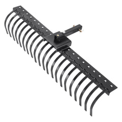 Tow Behind Landscape Rake, 1.5m Tow Dethatcher with 21 Steel Coil Tines, Lawn Dethatcher Rake Attaches to 1.2m or 15m Toolbars and 3-point Suspension Systems, for Leaves, Pine Needles, and Grass