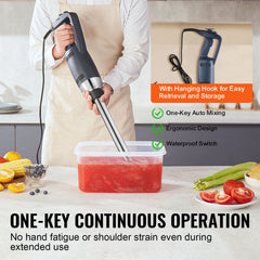 Commercial Immersion Blender 350W Heavy Duty Hand Mixer for Soup Sauces