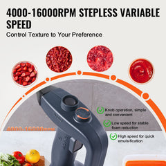 Commercial Immersion Blender, 350W Heavy Duty Hand Mixer, 12 inch Stepless Variable Speed Mixer with Stainless Steel Blade, Multi-Purpose Portable Mixer for Soup, Sauces, Mashed Potatoes, Cream