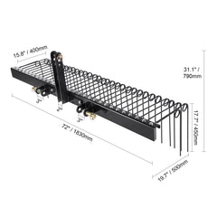 Tow Behind Landscape Rake, 1.8m Tow Dethatcher with 32 Steel Tines, Lawn Dethatcher Rake Attaches to Category 1, 3 Point Hitch for Tractor, for Leaves, Pine Needles, Straw, and Grass
