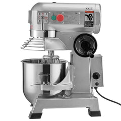 Professional Kitchen Mixer, 10Qt Capacity with Timer, 450W Stainless Steel Bowl Durable Electric Mixer for Commercial Use, 3 Speed Options 113/184/341 RPM, Includes Dough Hook & Whisk