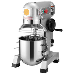 Professional Kitchen Mixer, 10Qt Capacity with Timer, 450W Stainless Steel Bowl Durable Electric Mixer for Commercial Use, 3 Speed Options 113/184/341 RPM, Includes Dough Hook & Whisk