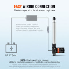 Linear Actuator 12V, 10 Inch Heavy Duty 1320lbs/6000N Linear Actuator, 0.19"/s Linear Motion Actuator with Mounting Bracket & IP44 Protection for Electric Door Industrial Machinery Vessels Cargo