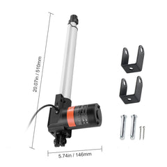 Linear Actuator 12V, 12 Inch Heavy Duty 1320lbs/6000N Linear Actuator, 0.19"/s Linear Motion Actuator with Mounting Bracket & IP44 Protection for Electric Door Industrial Machinery Vessels Cargo
