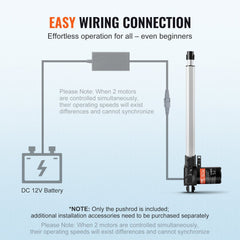 Linear Actuator 12V, 14 Inch Heavy Duty 1320lbs/6000N Linear Actuator, 0.19"/s Linear Motion Actuator with Mounting Bracket & IP44 Protection for Electric Door Industrial Machinery Vessels Cargo