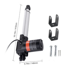 Linear Actuator 12V, 8 Inch Heavy Duty 1320lbs/6000N Linear Actuator, 0.19"/s Linear Motion Actuator with Mounting Bracket & IP44 Protection for Electric Door Industrial Machinery Vessels Cargo