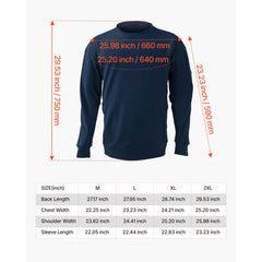 FR Shirts, Flame Resistant Long Sleeve Clothing Lightweight 7 oz Breathable Cotton, Men's Fire Retardant Work Shirt with Pre-shrink Treatment & Pocket, for Welders,Electricians,Navy Blue 2XL