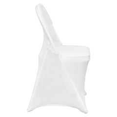 Stretch Spandex Folding Chair Covers, Universal Fitted Chair Cover, Removable Washable Protective Slipcovers, for Wedding, Holiday, Banquet, Party, Celebration, Dining (12PCS White)