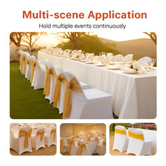 Stretch Spandex Folding Chair Covers, Universal Fitted Chair Cover, Removable Washable Protective Slipcovers, for Wedding, Holiday, Banquet, Party, Celebration, Dining (12PCS White)