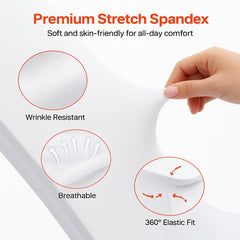 Stretch Spandex Folding Chair Covers, Universal Fitted Chair Cover, Removable Washable Protective Slipcovers, for Wedding, Holiday, Banquet, Party, Celebration, Dining (12PCS White)