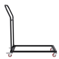 Folding Chair Dolly, Iron Commercial Cart with 12 Chairs Capacity, Folding Chairs Rack Trolley with 4 Casters, Storage Transport Dolly for Flat Stacking Plastic Resin and Wood Chairs, Black