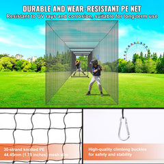 Baseball Batting Netting, Professional Softball Baseball Batting Hitting Training Net, Practice Portable Pitching Cage Net with Door & Carry Bag, Heavy Duty Enclosed PE Netting,2133CM (NET ONLY)