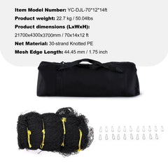 Baseball Batting Netting, Professional Softball Baseball Batting Hitting Training Net, Practice Portable Pitching Cage Net with Door & Carry Bag, Heavy Duty Enclosed PE Netting,2133CM (NET ONLY)