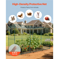 Crop Cage, 3.56 x 1.2 x 1.94 m Plant Protection Tent with Zippered Door, Wind-Resistant Tall Crop Cage, Easy to Install, Outdoor Raised Bed Cover, Tomato Plant Netting for Garden Patio Lawn