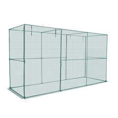 Crop Cage, 3.56 x 1.2 x 1.94 m Plant Protection Tent with Zippered Door, Wind-Resistant Tall Crop Cage, Easy to Install, Outdoor Raised Bed Cover, Tomato Plant Netting for Garden Patio Lawn